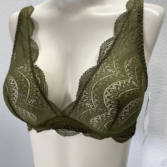 NEW SIMONE PERELE Women's Karma Lace Unlined Bralette – Size L – Adventure Green - Picture 12 of 14